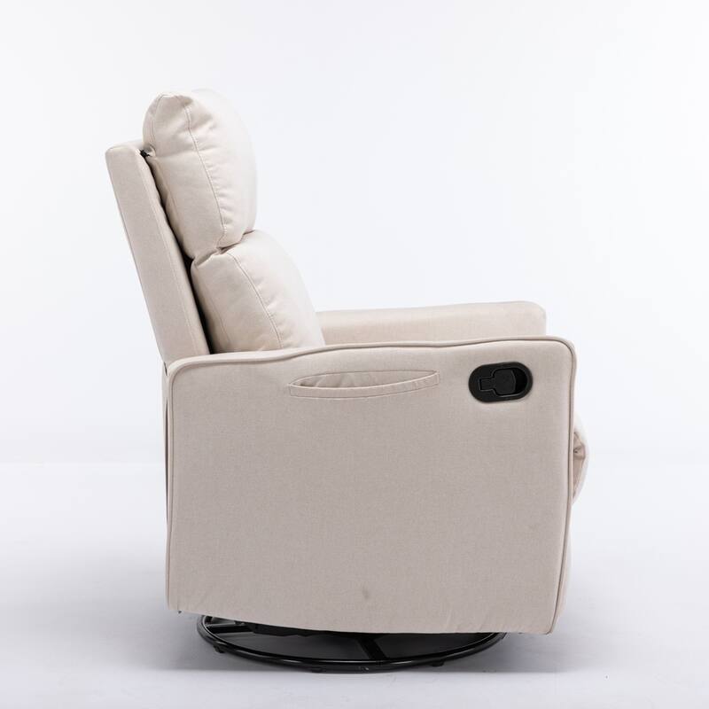 Modern Swivel Rocking Chair With Adjustable Back And Footrest