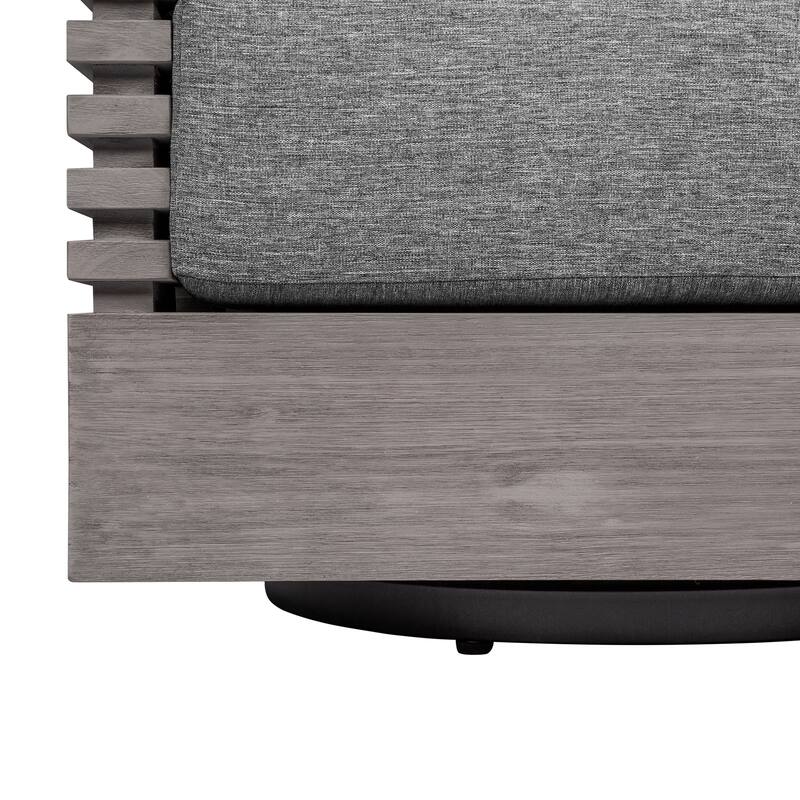 Vivid Swivel Outdoor Patio Chair in Eucalyptus Wood with Olefin Cushions
