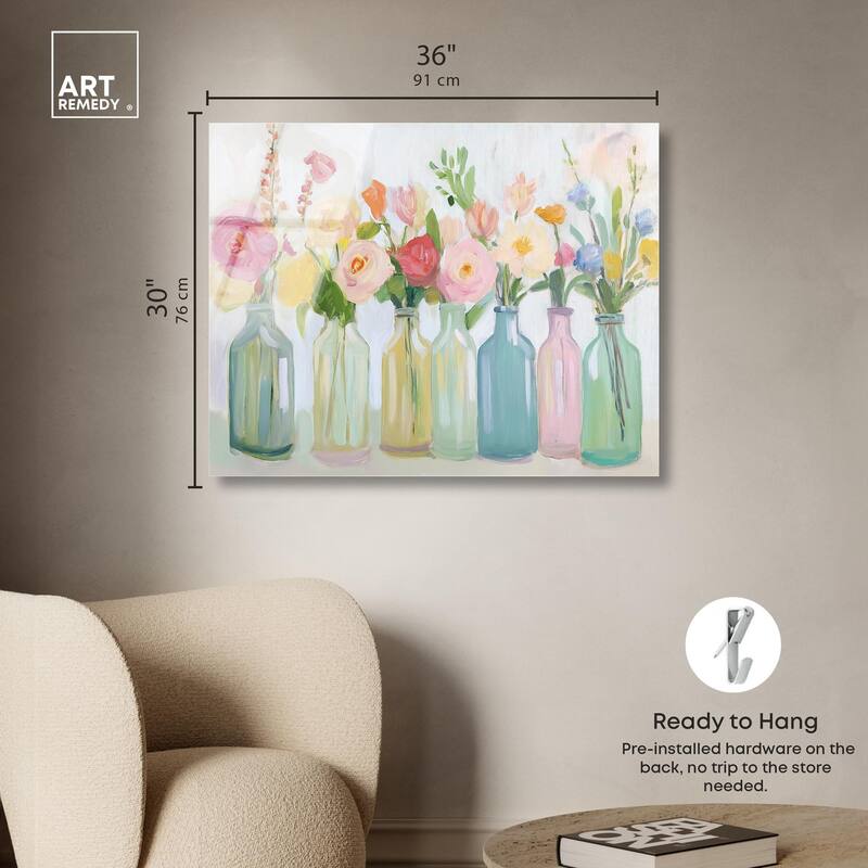 Bottled Blooms Acrylic by Art Remedy, Ready to Hang