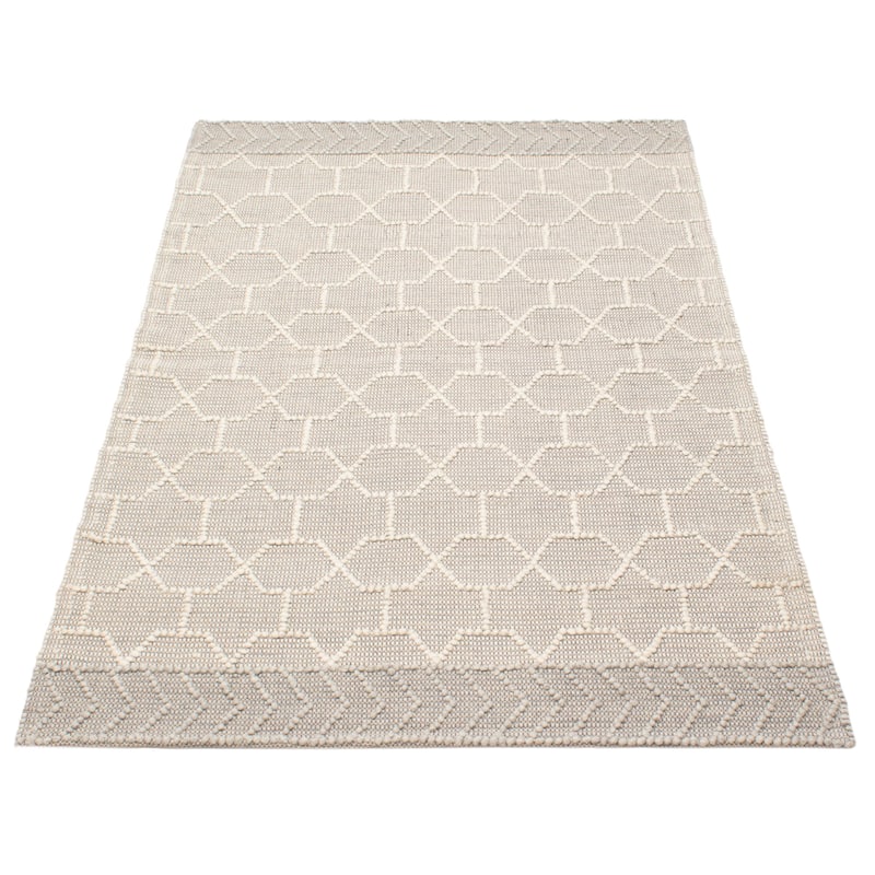 ECARPETGALLERY Braid weave Sienna Grey Wool Rug - 4'11 x 7'9