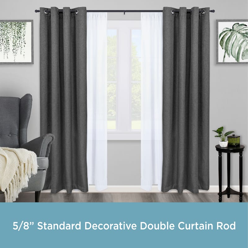 Kenney Scroll Ball 5/8" Standard Decorative Window Double Curtain Rod