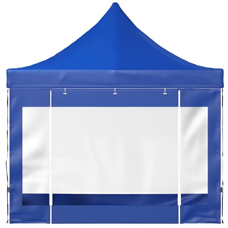 PVC Outdoor Patio Gazebo Tent with Sidewalls and Roller Bag - Blue