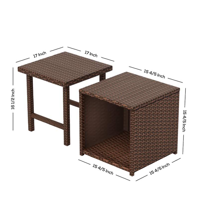 Merrick Wicker Rattan Table (Set of 2)