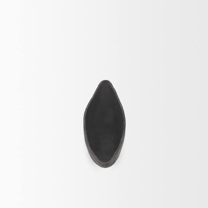 Piero Large Matte Black Metal Decorative Bowl