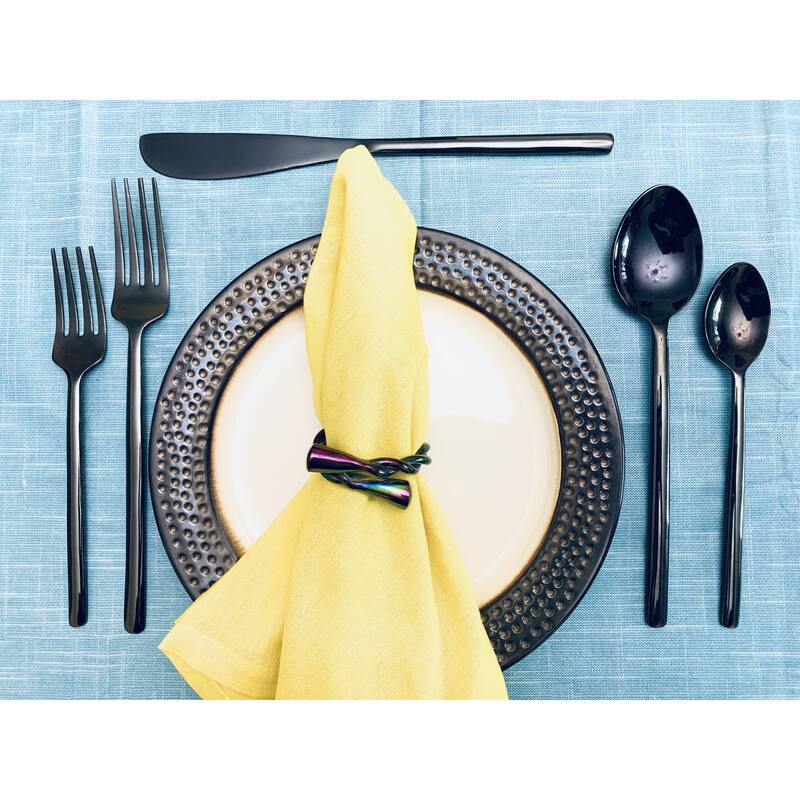 Modern Napkin Rings Set of 12 (Rainbow, Dishwasher Safe)