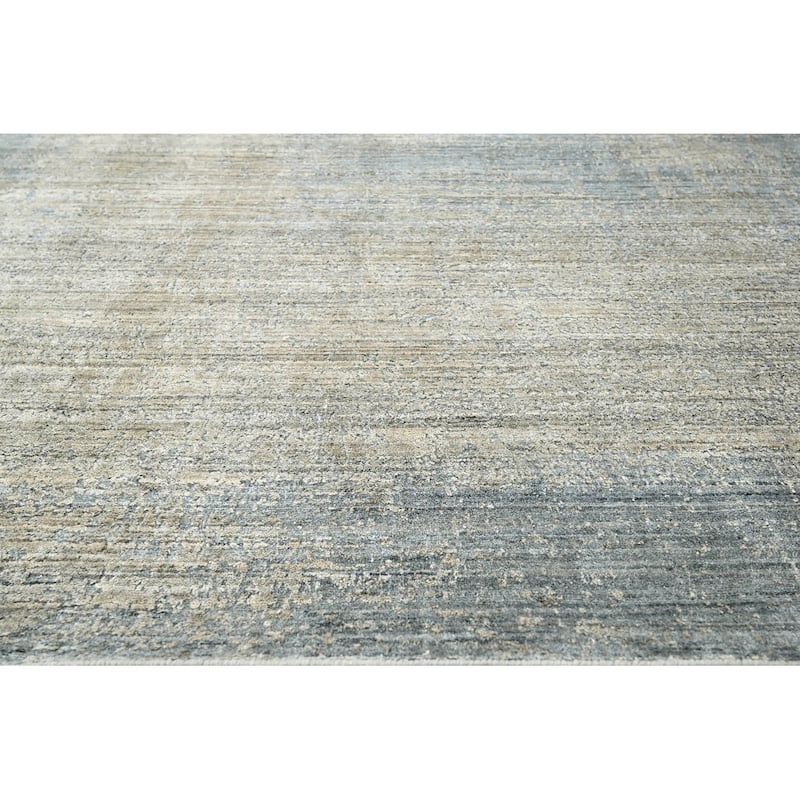 Hand Knotted Hand Made Wool Modern Oriental Area Rug Gray, Beige - 6' 6'' x 9' 5''