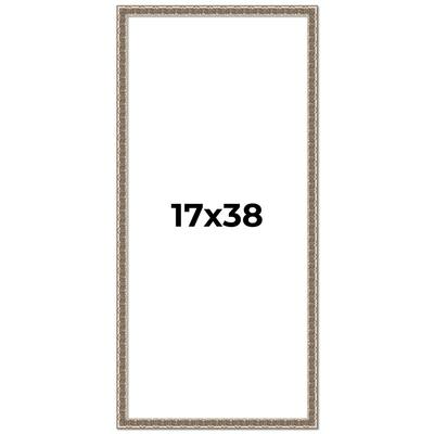 17x38 Frame Silver Versailles Ornate Solid Wood Picture Frame | 1 Inch