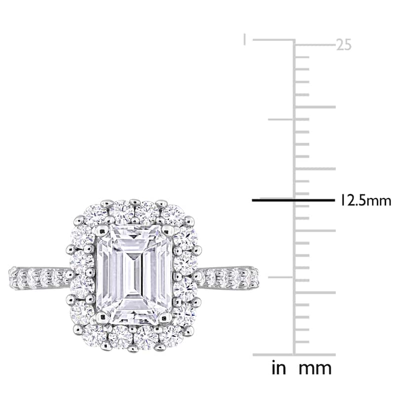 Miadora 2 3/8ct DEW Octagon-cut Created Moissanite Ring in Sterling Silver