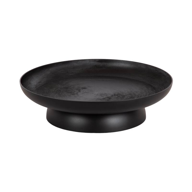 Kate and Laurel Stovring Round Lazy Susan Tray - 12" Diameter - Black
