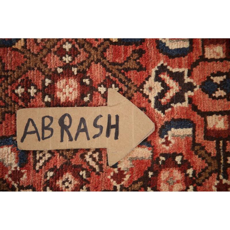 Hand Knotted Oriental 100% Wool Carpet Traditional Medallion Red Hamedan Runner Rug - 11' 0'' X 4' 0''