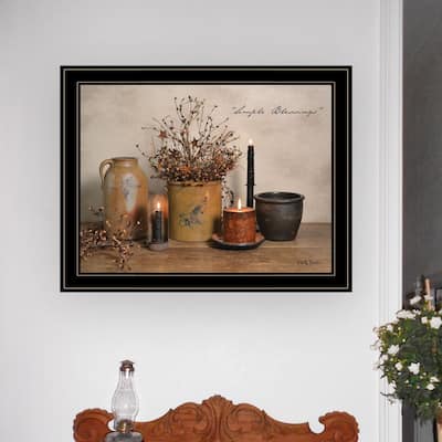 TrendyDecor4U Farmhouse "Simple Blessings" Framed Print Wall Art by Billy Jacobs
