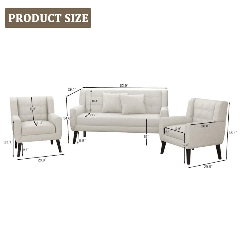 Cotton/ Linen Look Fabric Modern Accent Chair Armchair