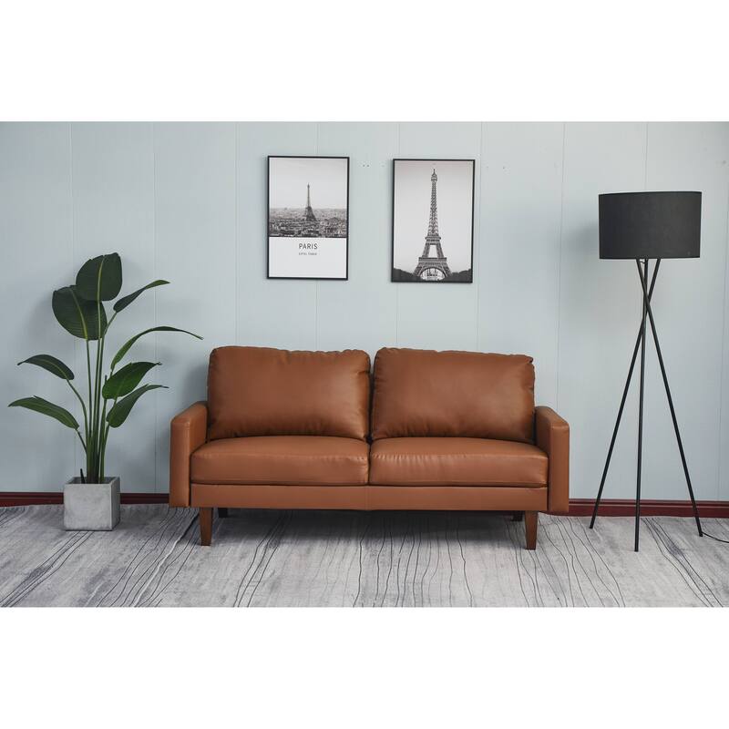 Faux leather 70'' Square Arm Sofa