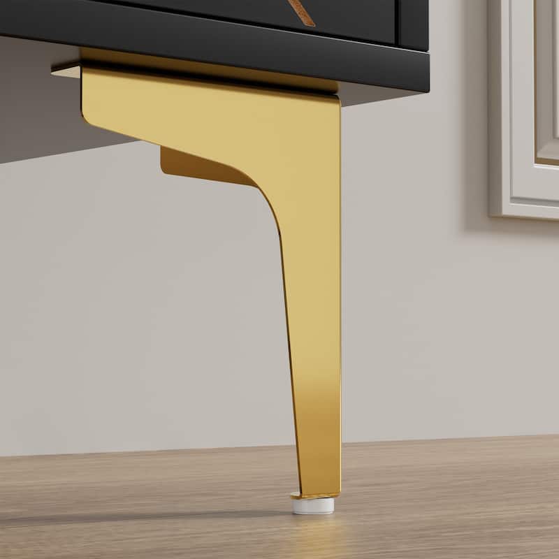 Sideboard Buffet Cabinet with Storage Four Door Adjustable Shelves