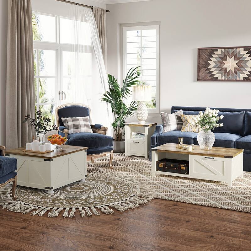 Coffee Table With Storage, Large Square Coffee Table