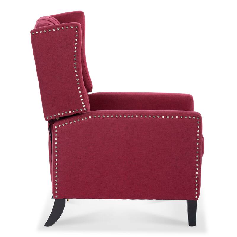 27.16" Wide Manual Wing Recliner Chair with Silver Bubble Nails
