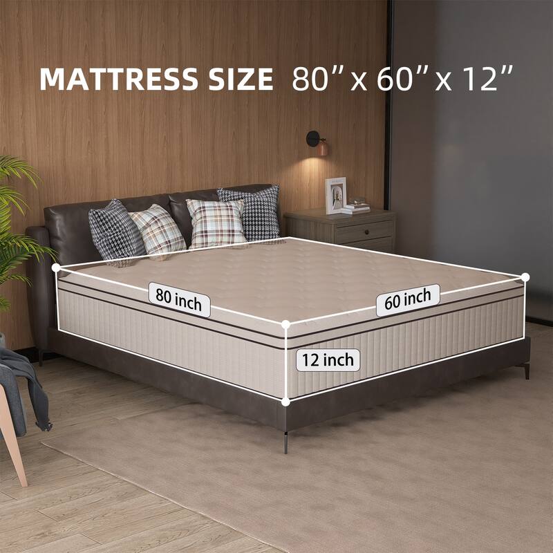 12 Inch Hybrid Queen Mattress in a Box with Pocket Springs
