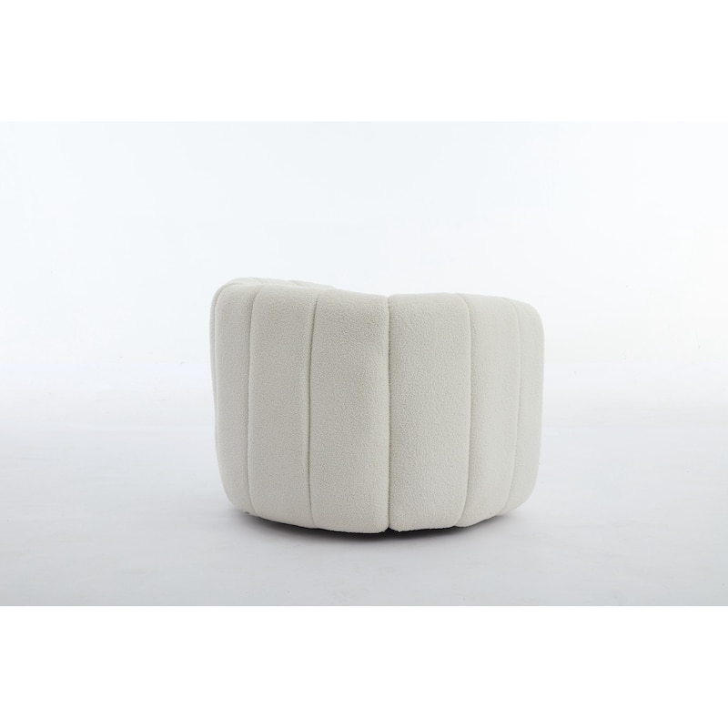 Accent Barrel Chair, Modern Round Armchairs with Upholstered, Comfy Swivel Accent Chair for Living Room