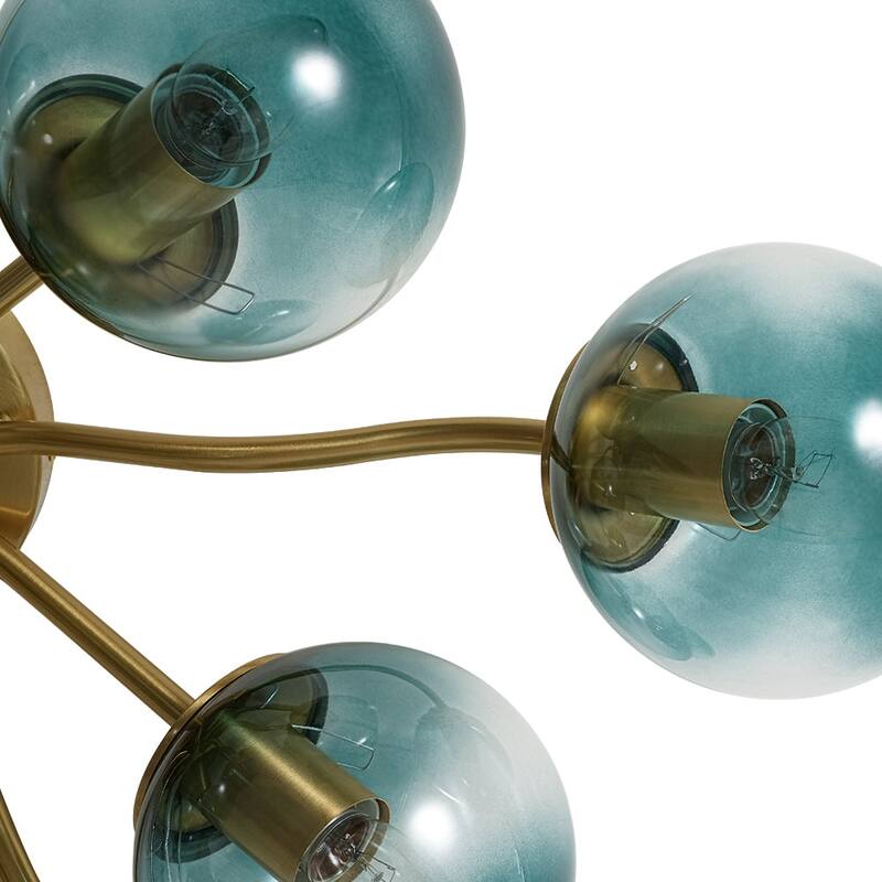 Gradient Blue Glass Globe Sputnik Bubble Ceiling Light 30in Chandelier
