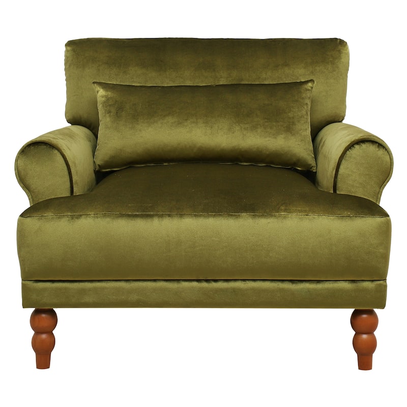 Green 37.8" Velvet Accent Chair