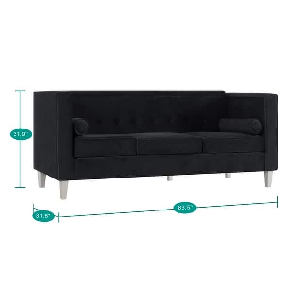 Audrey Sofa for Living Room, Mid Century Sofa, Tufted Cushion, Solid