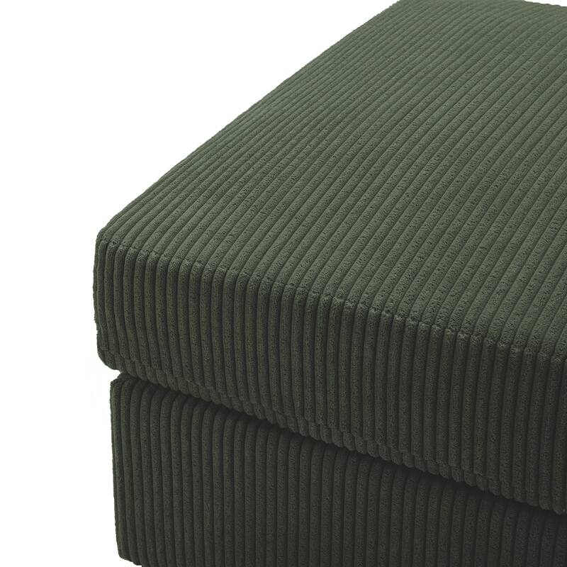 Modern Oversized striped Corduroy Ottoman
