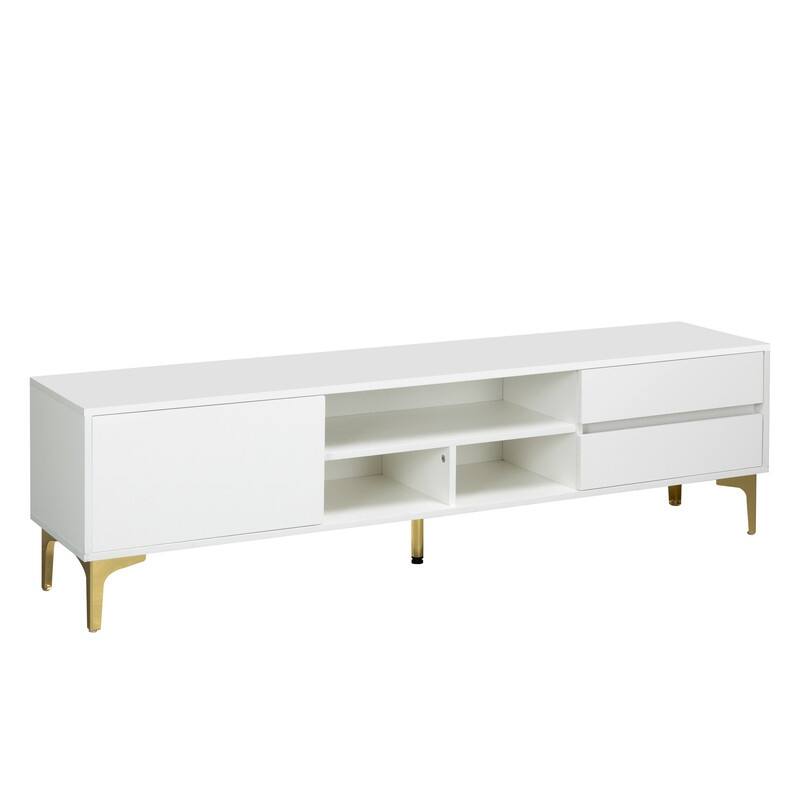 Modern TV Stand For TVs up to 65 Inches,TV Console with LED Remote Control Lights