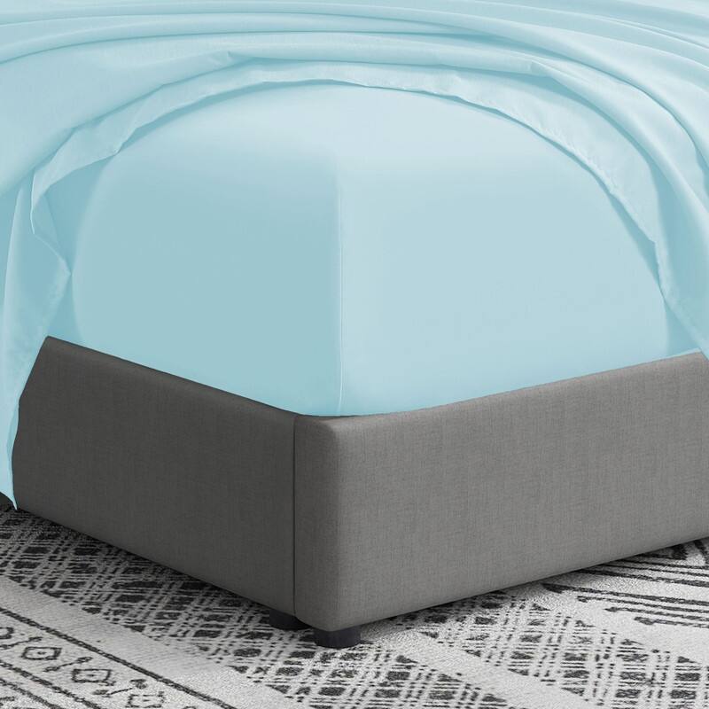 Swift Home Double Brushed Microfiber 14" Standard Pocket Fitted Sheet Only - Secure Fit for 12"-16" Deep Mattress - King - Aqua