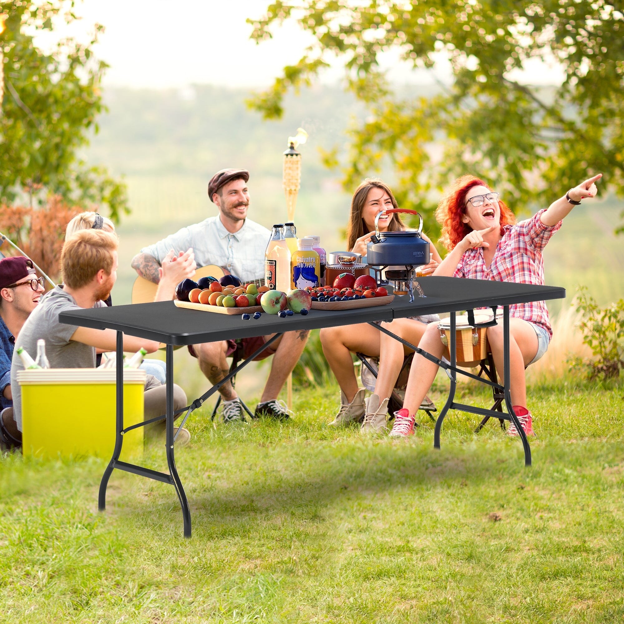 Patio Dining Table Bi Folding Portable Table Lightweight Foldable Large Camping Table for Indoor Outdoor Picnic Backyard On Sale Bed Bath Beyond 39451200