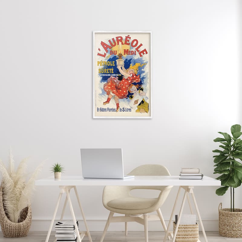 Stupell Antique Oil Lamp Advertisement Framed Giclee Art Design By Marcus Jules