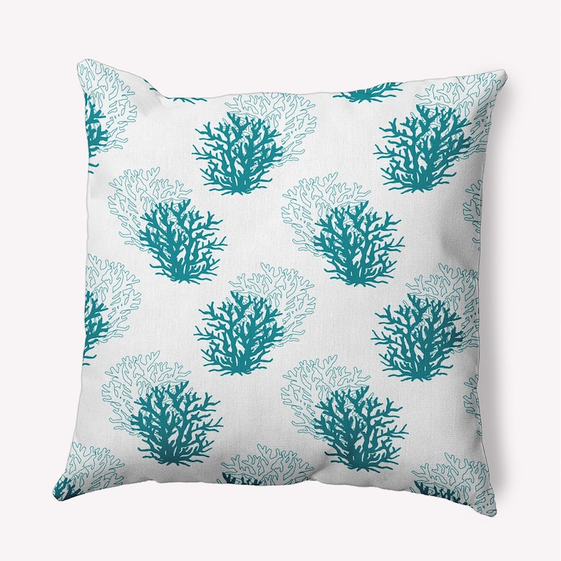 Coral Pattern Decorative Throw Pillow - 18" x 18" - Lake Blue
