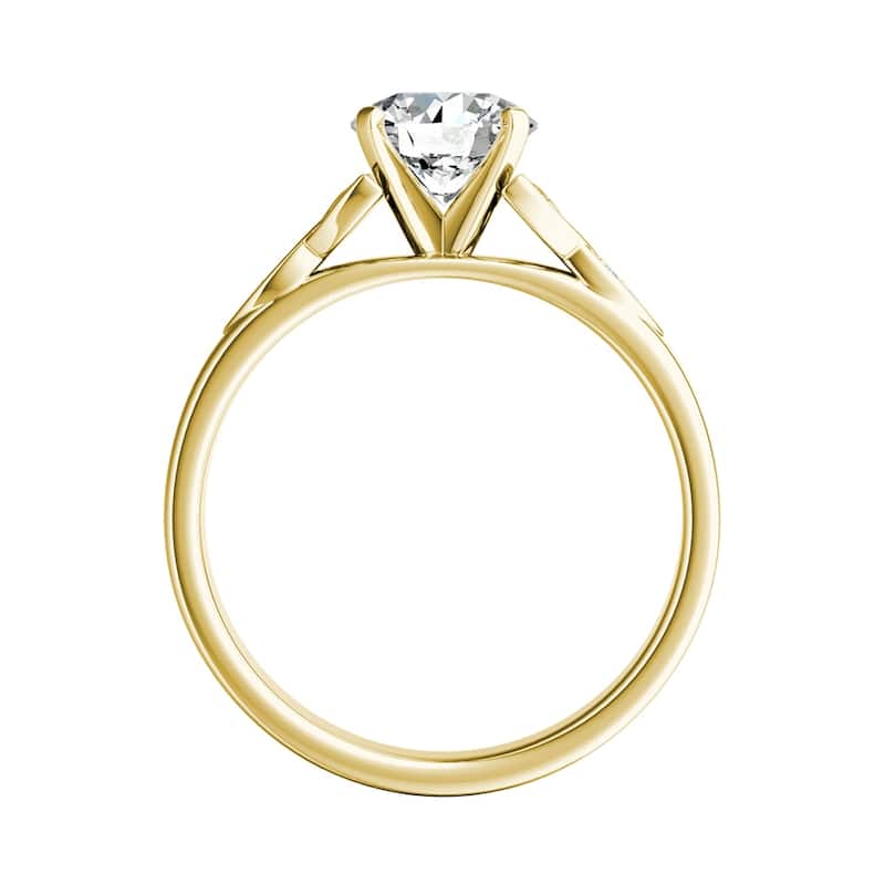 Auriya 14k Gold Modern 3/4ct Round Moissanite Engagement Ring