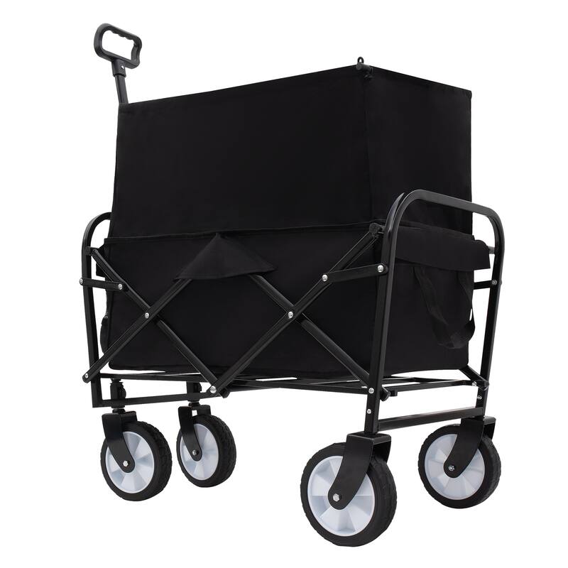 Multi-Use Foldable Wagon with 3 Liner Bags - Heavy Duty Utility Cart