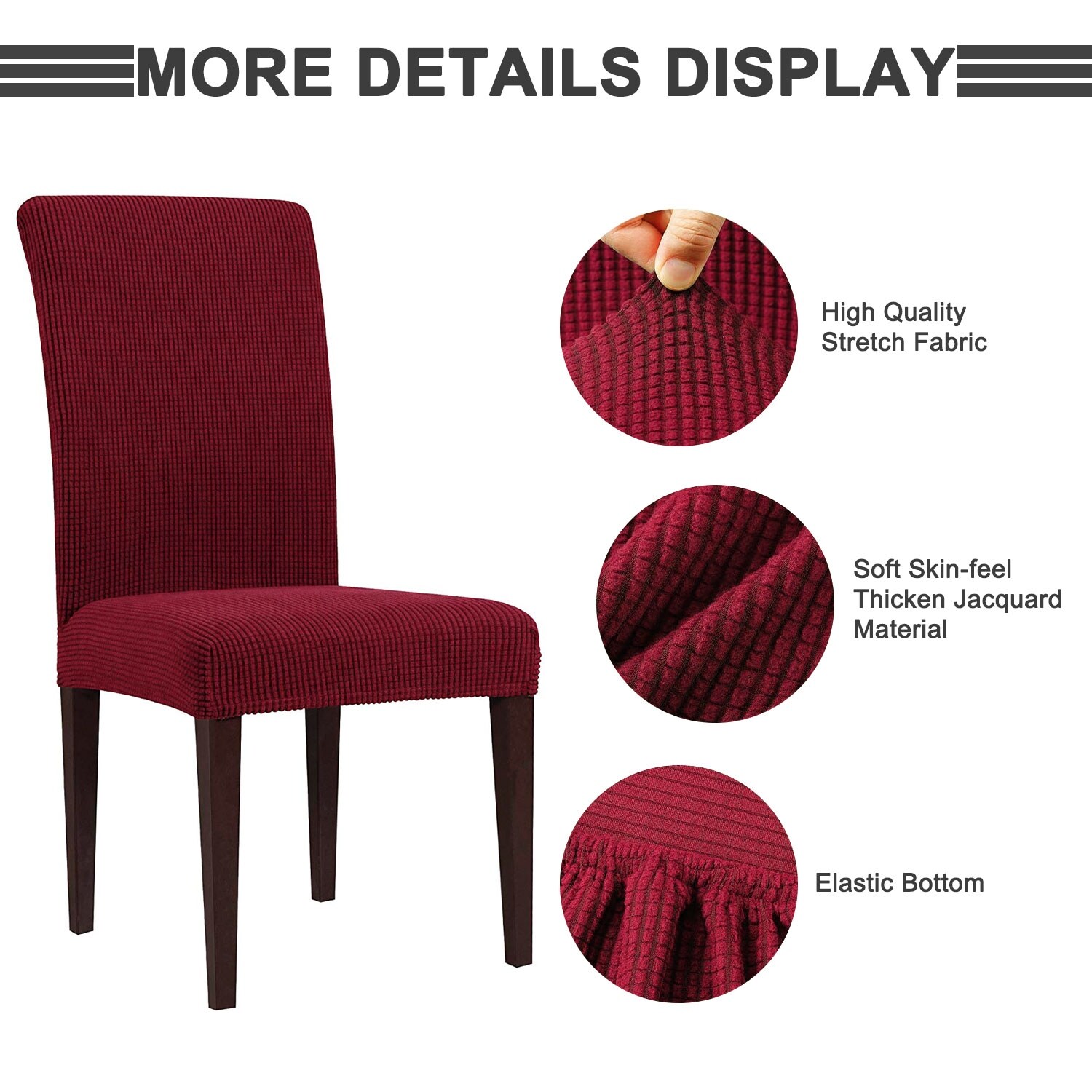 4 Pack Stretch Dining Chair Slipcovers Washable Chair Covers Overstock 32399766