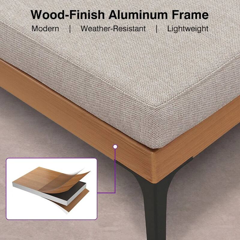 PURPLE LEAF Melben Light Grey Modular Outdoor Sectional with Cushions Flexible Layout Patio Conversation Set Couch