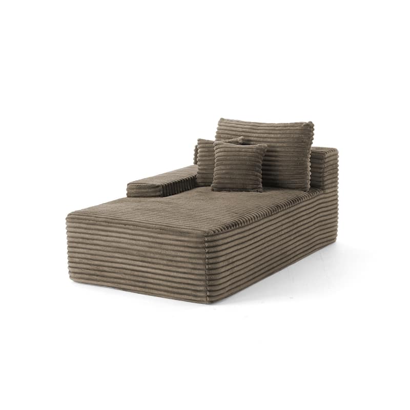 Upholstered Cloud Sectional Couch No Assembly Required L-Shape Chaise with Pillow