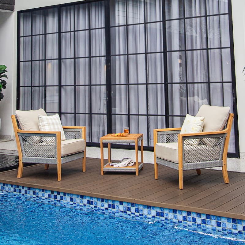 Cambridge Casual Nassau Teak Patio Club Chair with Cushion