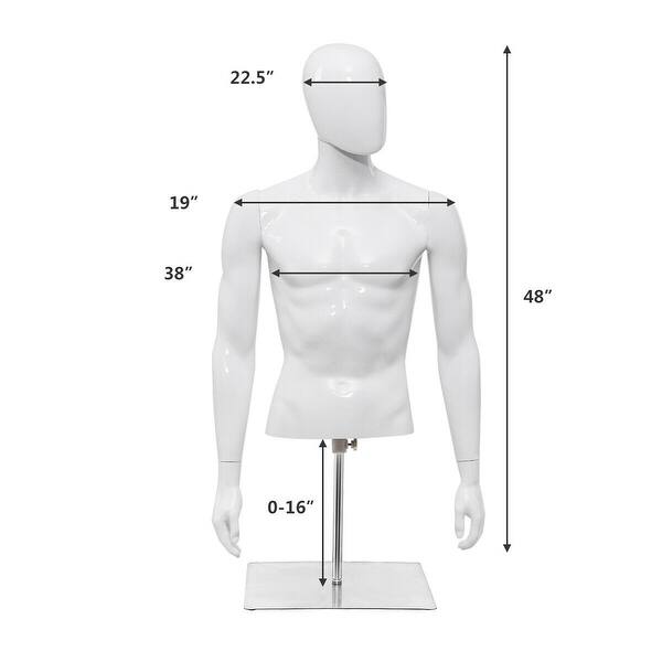 Shop Plastic Half Body Head Turn Male Mannequin With Base