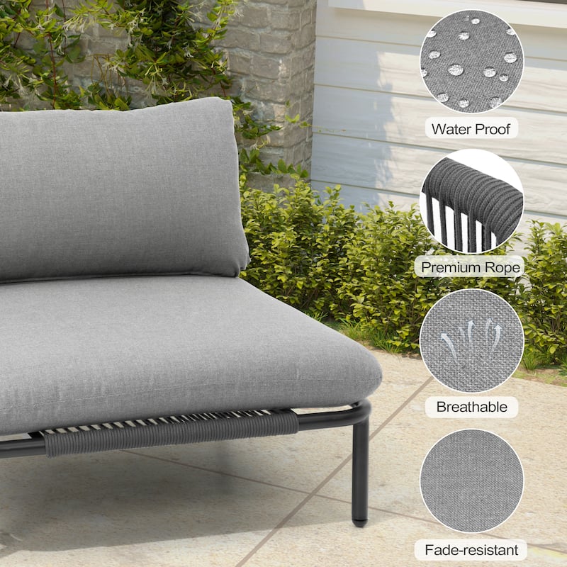 Pellebant Outdoor Sectional Sofa Patio Conversation Seating Set