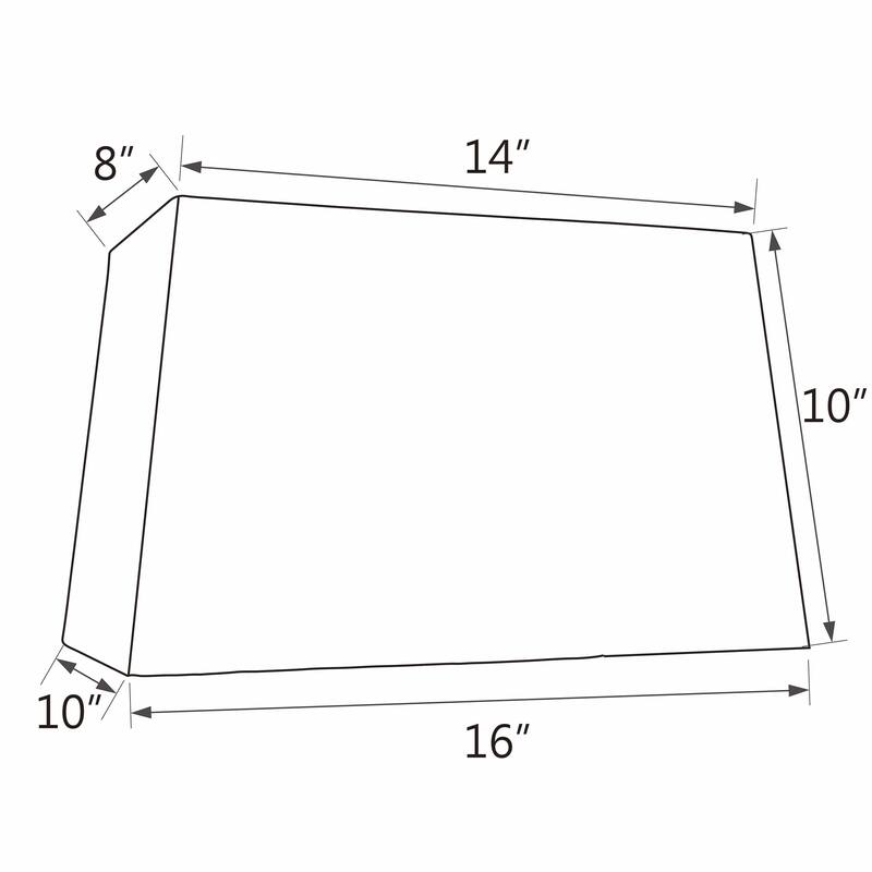 Aspen Creative Rectangle Hardback Shape Spider Construction Lamp Shade in Off White (8" + 14") x (10" + 16")  x 10" - OFF WHITE
