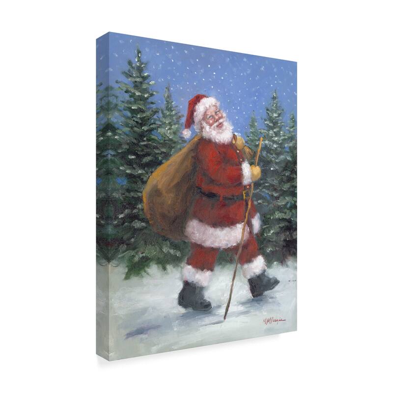 Mary Miller Veazie 'Walking Santa' Canvas Art