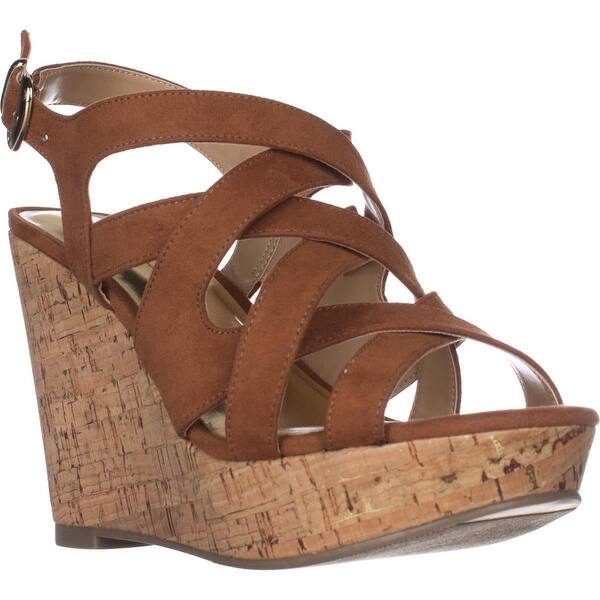 Shop Ts35 Maddor Casual Wedge Sandals Cognac Overstock 17973160