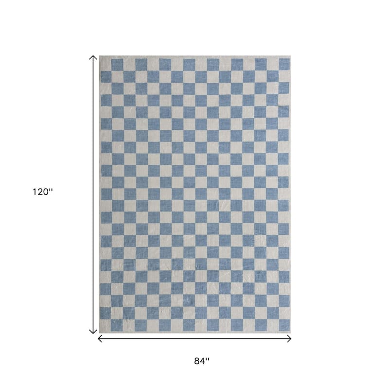 HomeRoots Checkered Modern Rectangle Area Rug - 120 in. x 84 in. x 0.4 in.