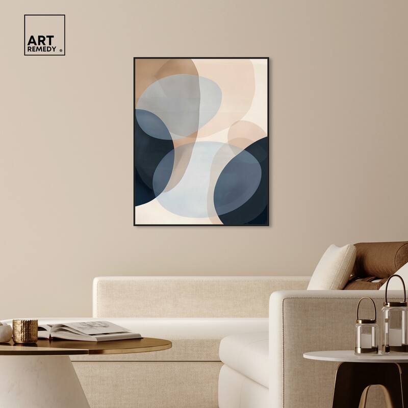 Art Remedy In My Thoughts Framed Abstract Shapes 1 Piece Canvas Wall Art