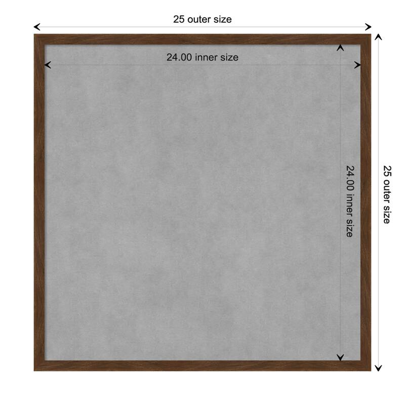 Amanti Art Carlisle Brown Narrow Framed Magnetic Board - Board Size 24x24