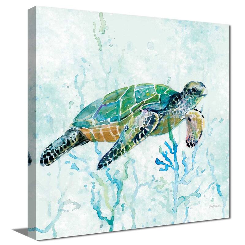 "Sea Turtle Swim I" by Carol Robinson Print on Canvas