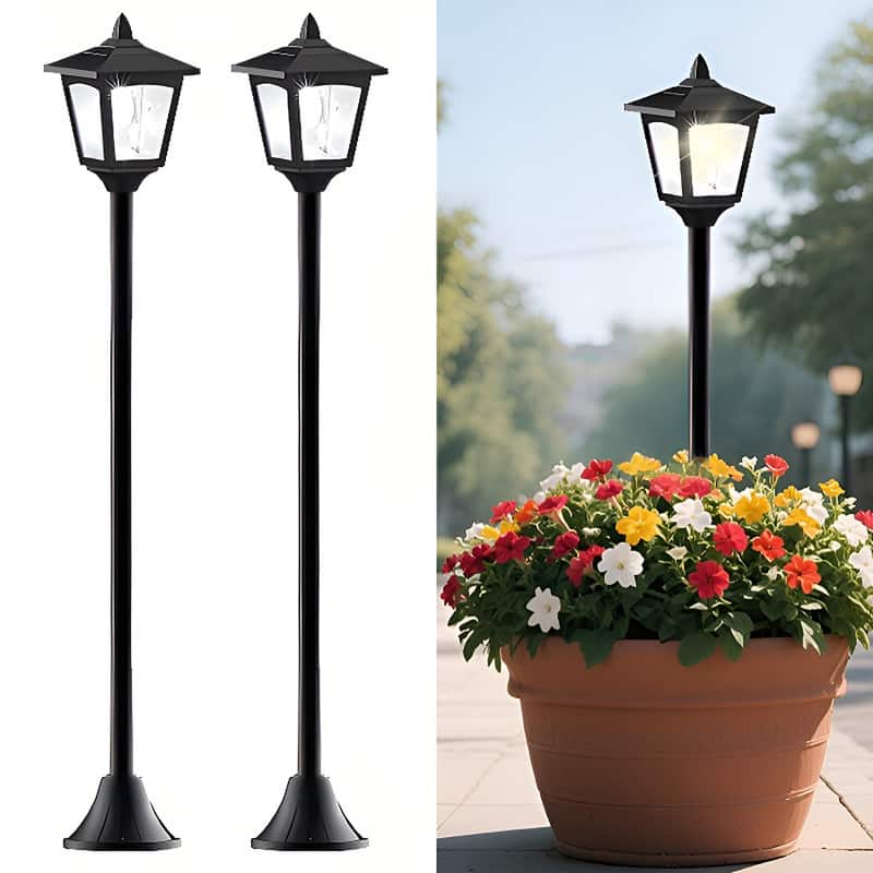 40'' Solar Lamp Post Lights Outdoor 2-Pack LED Waterproof Garden Pathway Lighting