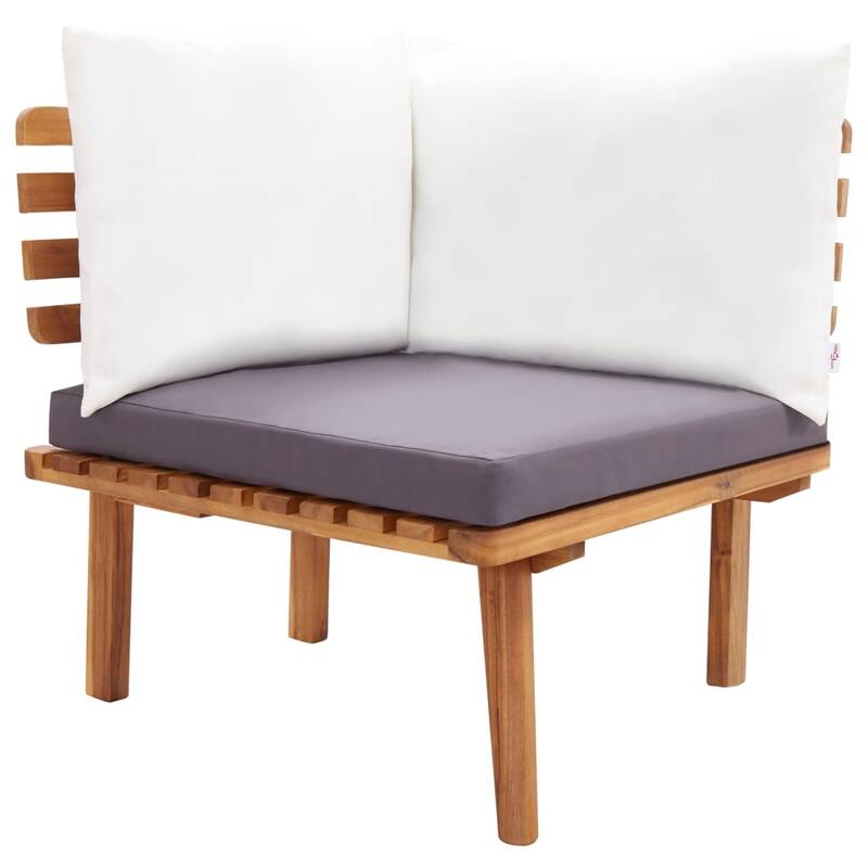 vidaXL Patio Lounge Set Outdoor Sectional Sofa Set Table Solid Wood Acacia - 23.6" x 25.6" x 25.6"