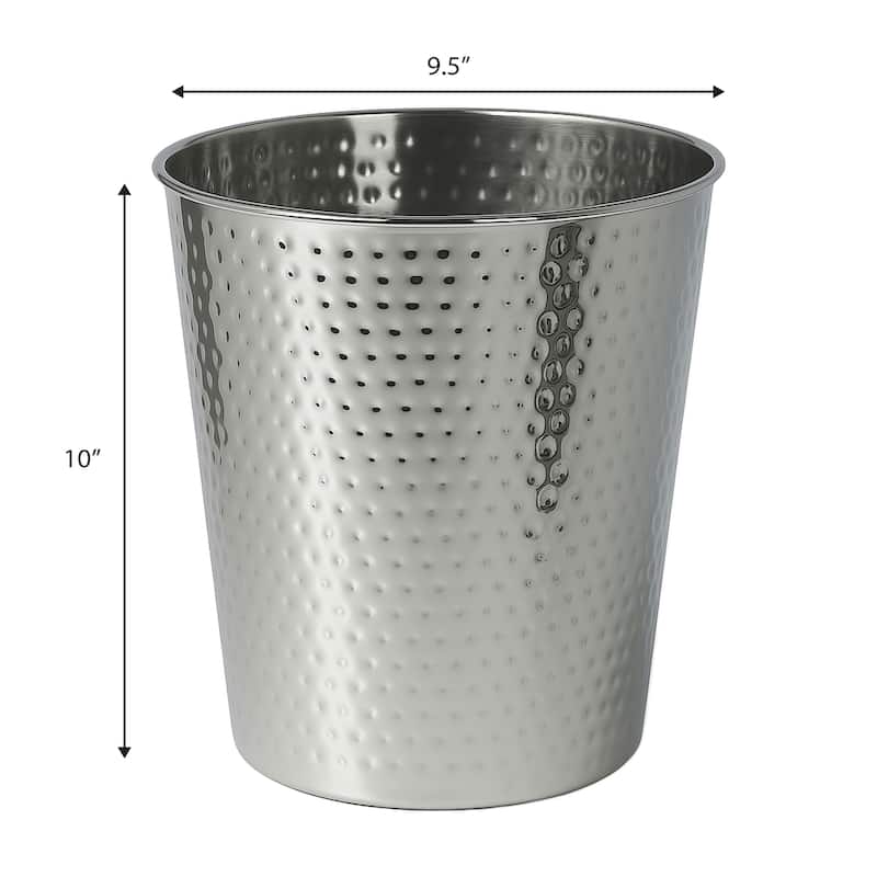 happimess Axel Modern Minimalist Hammered Steel 2-Gallon Wastebasket