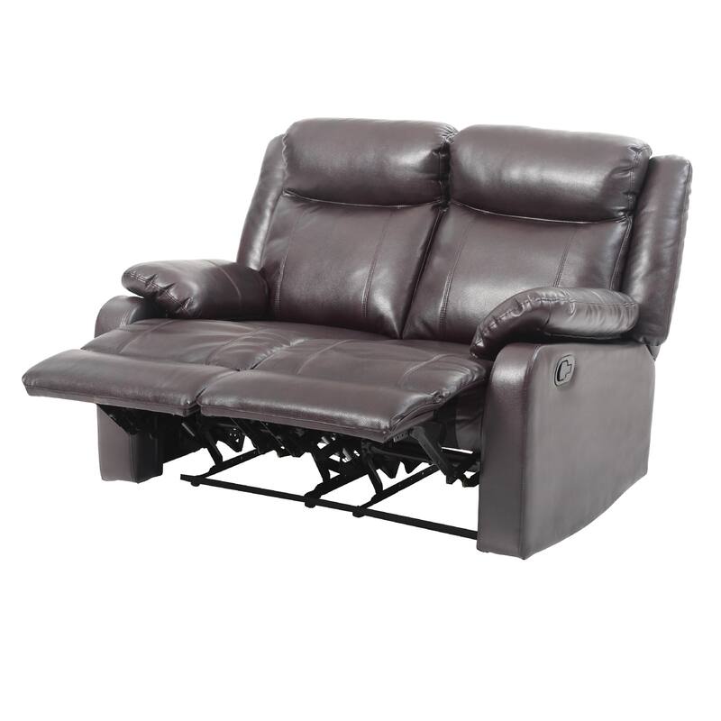 Faux leather 2-Seater Reclining Sofa - 55" - Dark Brown